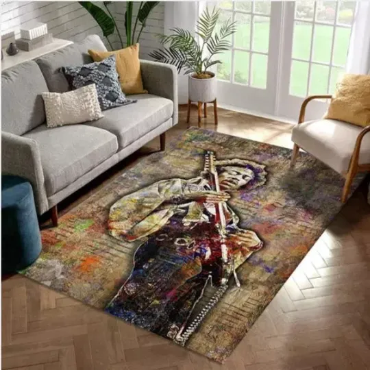 Discover Jimi Hendrix Guitar Area Rug Rugs For Living Room Rug Home Decor