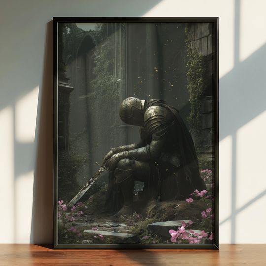 Discover Gothic Fantasy Knight Poster, Arcadia WorldInspired Poster, Metal Music Poster, Printable Digital Poster