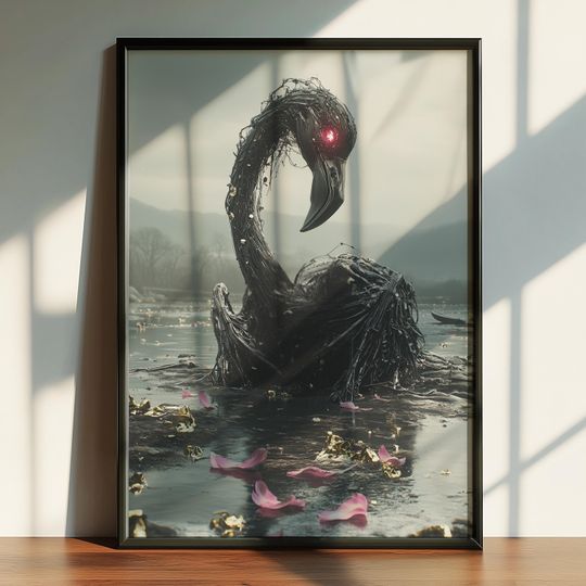 Discover Gothic Fantasy Abstract Cyber Flamingo Poster, Arcadia WorldInspired Poster, Metal Music Poster, Printable Digital Poster