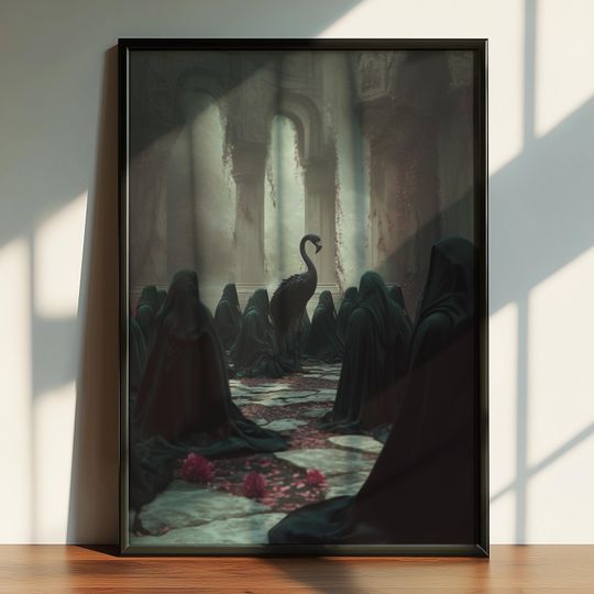 Discover Gothic Fantasy Black Flamingo Poster, Arcadia WorldInspired Poster, Cult Band Art Print, Metal Music Poster, Printable Digital Poster