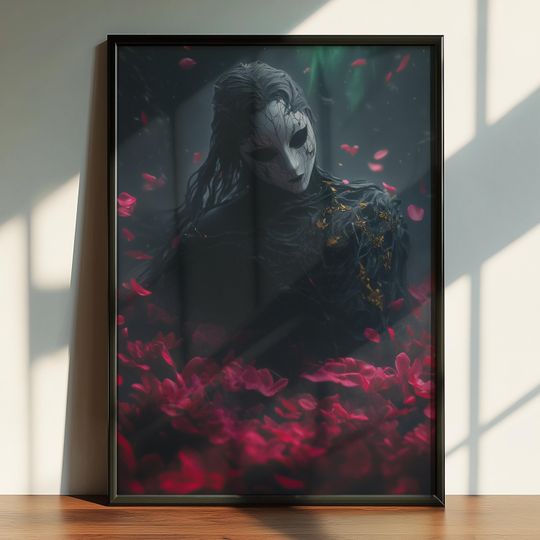 Discover Gothic Fantasy Masked Goddess Poster, Arcadia WorldInspired Poster, Metal Music Poster, Printable Digital Poster