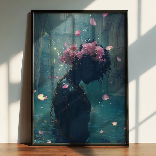 Discover The Drowned Saint - Gothic Fantasy Poster, Arcadia WorldInspired Poster, Metal Music Poster, Printable Digital Poster