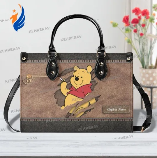 Discover Custom Personalized Winnie The Pooh Leather Handbag – Stylish Women s Purses Ide