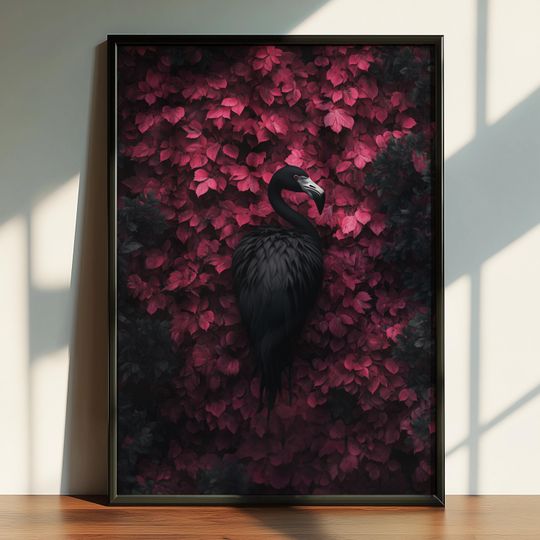 Discover Gothic Fantasy Black Flamingo Poster, Arcadia WorldInspired Poster, Cult Band Art Print, Metal Music Poster, Printable Digital Poster