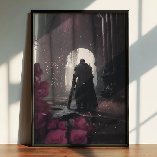 Discover Gothic Fantasy Warrior Poster, Arcadia WorldInspired Poster, Metal Music Poster, Printable Digital Poster