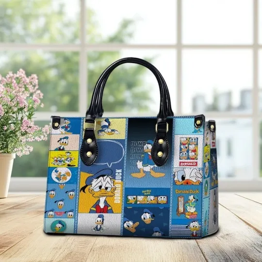 Discover Cartoon Duck PU Leather Handbag, Mother's Day Gift