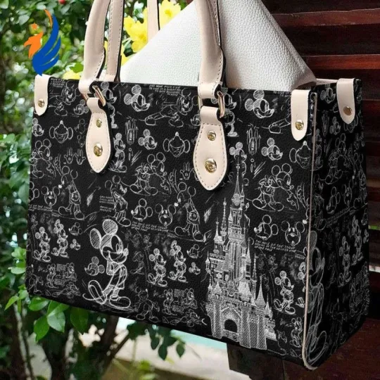 Discover Mickey Disney Pattern Leather Handbag For Women Gift 090