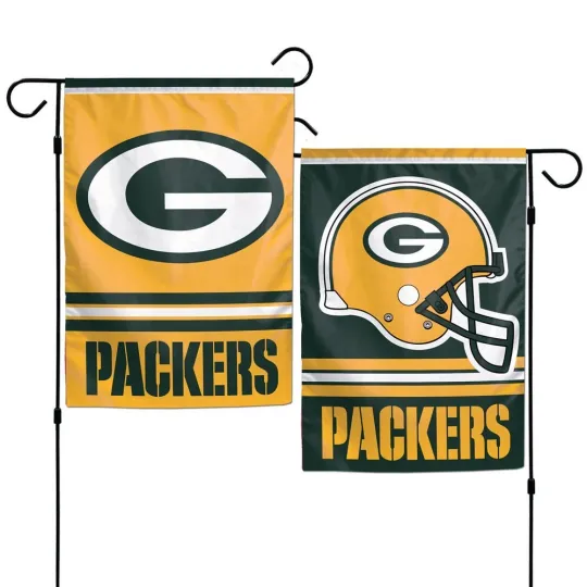 GREEN BAY PACKERS LOGO 12"X18" 2 SIDED GARDEN FLAG NEW WINCRAFT 👀