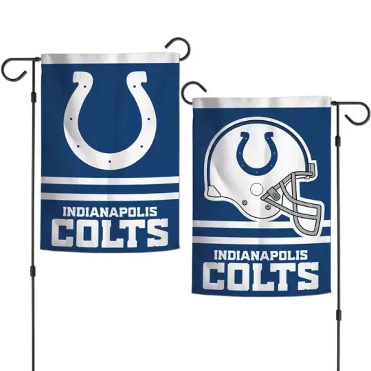 Discover INDIANAPOLIS COLTS DOUBLE SIDED GARDEN FLAG 12"X18" YARD BANNER OUTDOOR RATED