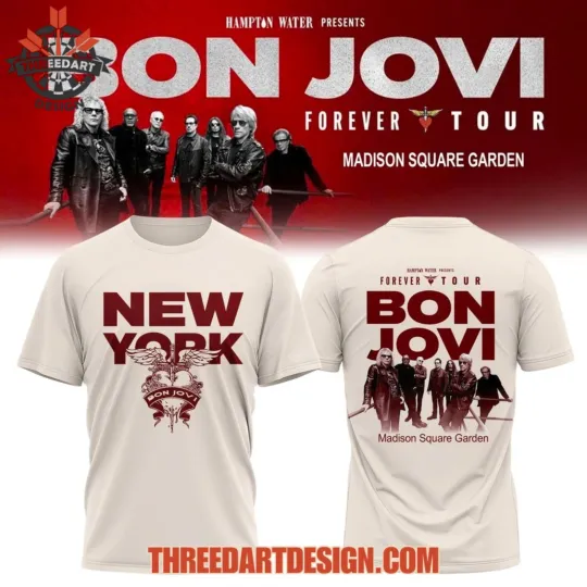 Discover Bon Jovi x Nw York Forever Tour 2026 3D T-Shirt