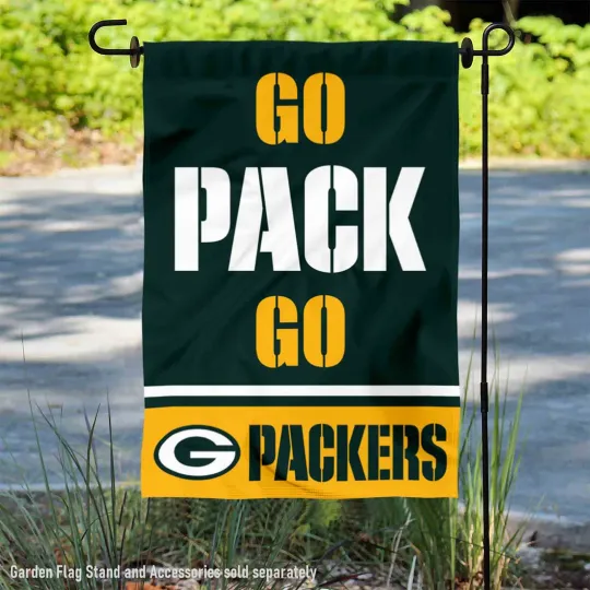 Green Bay Packers Go Pack Go Garden Yard Banner Flag