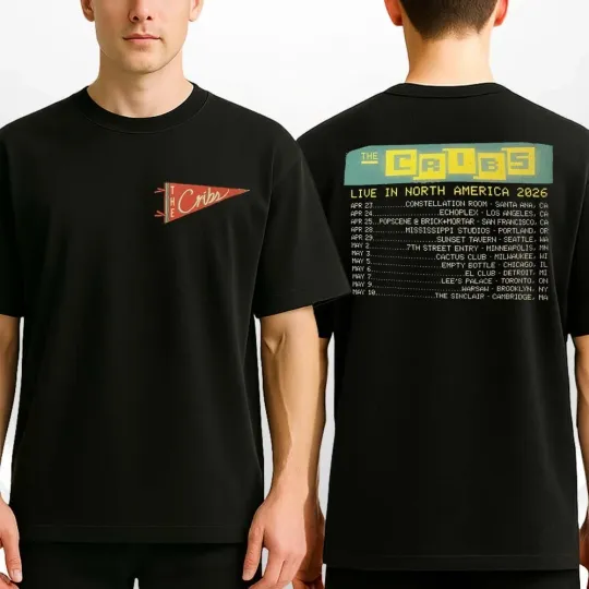 Discover The Cribs Live In North America 2026 Tour Poster Indie Rock Concert T-Shirt