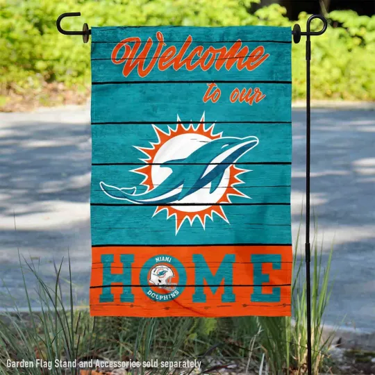 Miami Dolphins Welcome Home Decorative Garden Yard Banner Flag