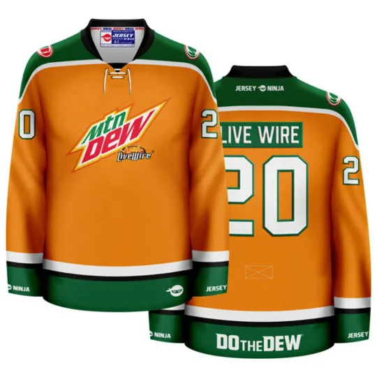 Discover Mountain Dew Live Wire Orange Hockey Jersey