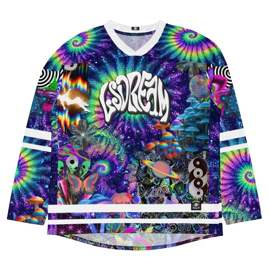 Discover LSDream Inspired Star Child Men's Hockey Jersey, Psychedelic Festival Rave Outfit