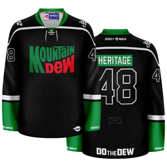 Discover Mountain Dew Heritage Logo Blackout Hockey Jersey