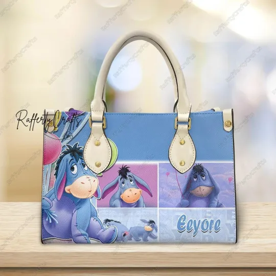 Discover Personalized Eeyore Leather Handbag, Disney Eeyore Lovers Shoulder Bag Gift