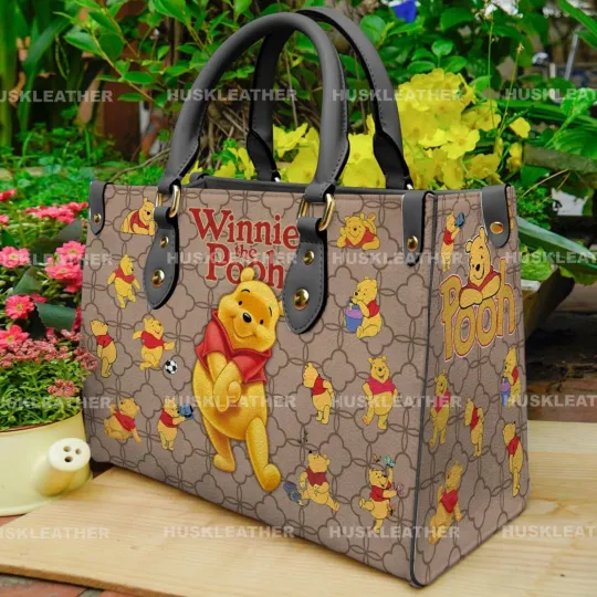 Discover Personalized Disney Winnie The Pooh Leather Handbag, Pooh Bear Shoulder Bag Gift