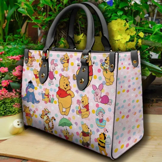 Discover Personalized Disney Winnie The Pooh Leather Handbag, Pooh Bear Shoulder Bag Gift