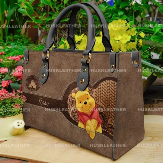 Discover Personalized Disney Winnie The Pooh Leather Handbag, Pooh Bear Shoulder Bag Gift