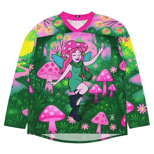 Discover Mushroom Forest Fairy Rave Jersey Long Sleeve Lightweight Men's Hockey Jersey