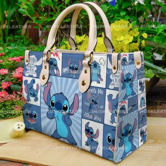 Discover Personalized Disney Stitch Leather Handbag, Lilo & Stitch Shoulder Bag Gift