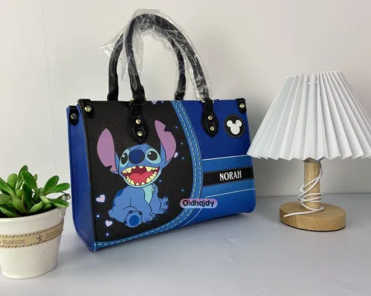 Discover Personalized Disney Stitch Leather Handbag, Lilo & Stitch Shoulder Bag Gift
