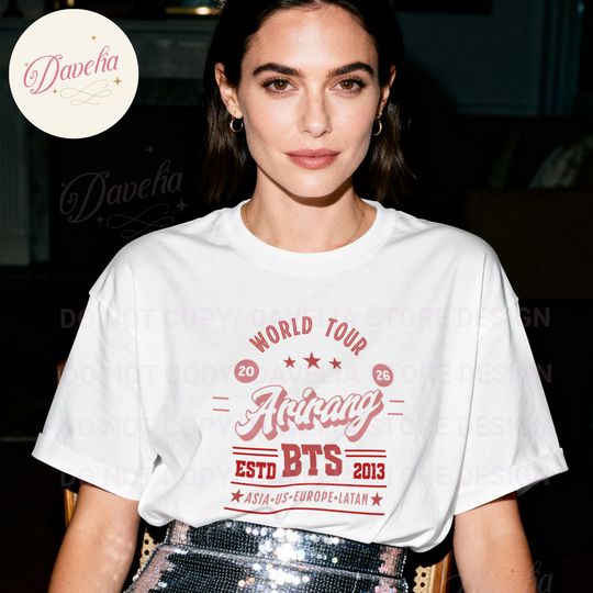 Discover BTS 2026 World Tour Tee | Tour Dates Backprint | Double Sided | Unisex/ Gender Neutral