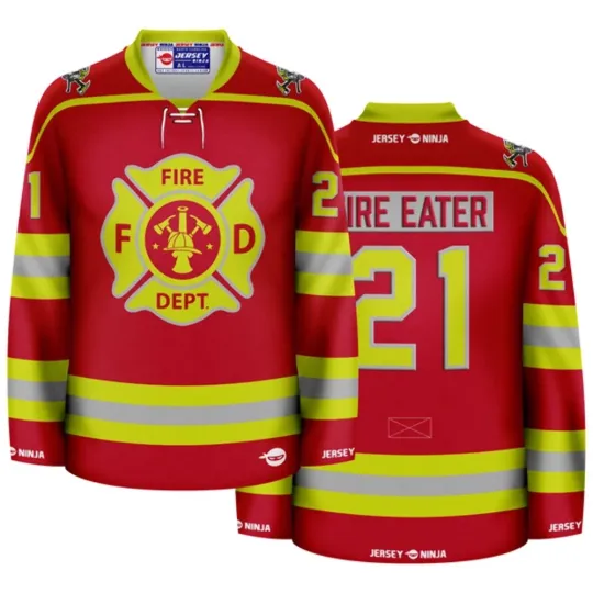 Discover Firefighter - Turnout Gear Red Pop Culture Hockey Jersey