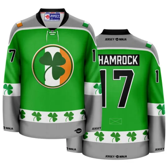 Discover St Patrick's Day Irish Shamrock Green Holiday Hockey Jersey
