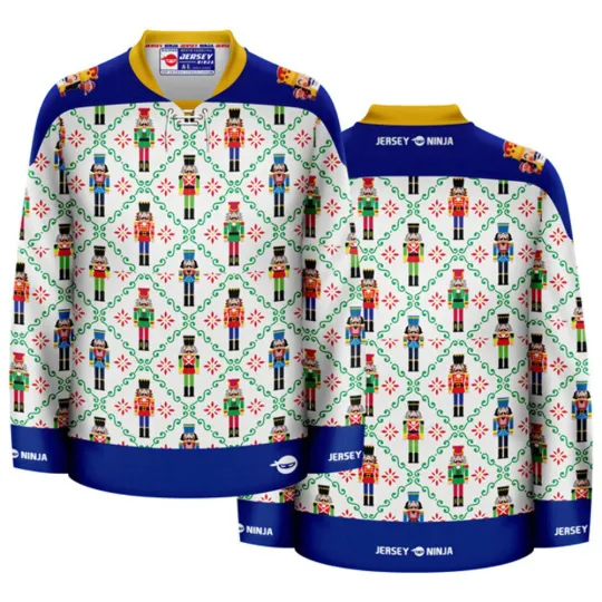 Discover Christmas Nutcrackers Ugly Sweater Holiday Hockey Jersey