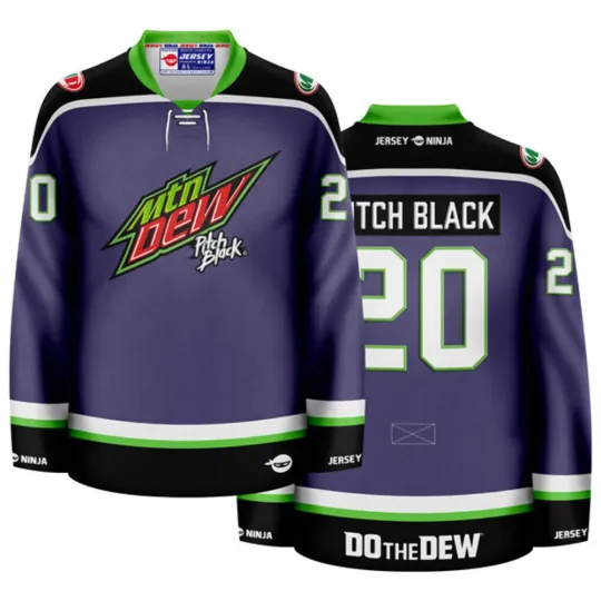 Discover Mountain Dew Pitch Black Purple Hockey Jersey