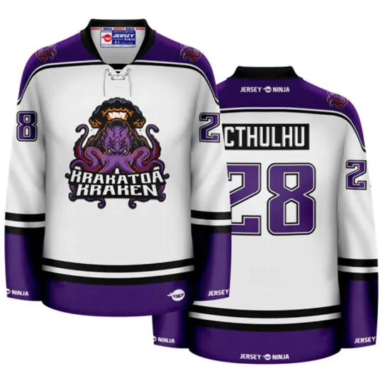 Discover Krakatoa Kraken White Mythical Hockey Jersey