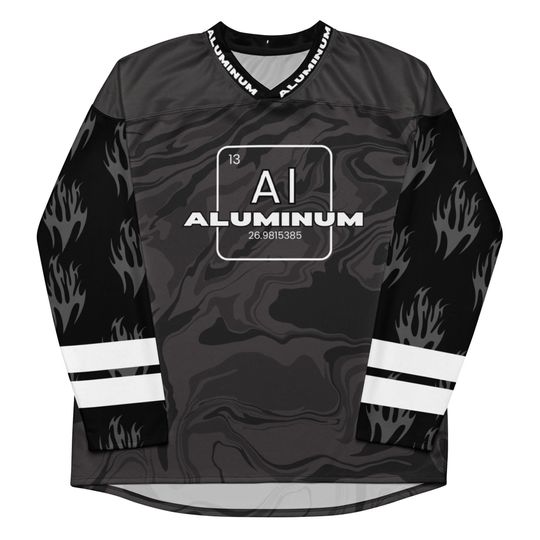 Discover Aluminum Hockey Jersey Men's EDM Rave Outfit Festive Rave Shirt Hockey Jersey