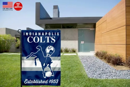 Indianapolis Colts Throwback Retro Vintage 12.5x18 Garden Yard Flag Banner New