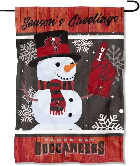 Tampa Bay Buccaneers Double Sided Winter Snowman Garden Flag New In Package