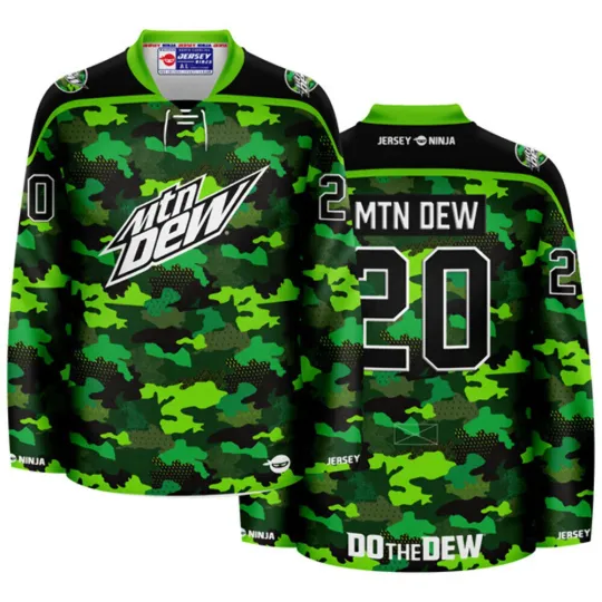 Discover Mountain Dew Charged Camo Hockey Jersey