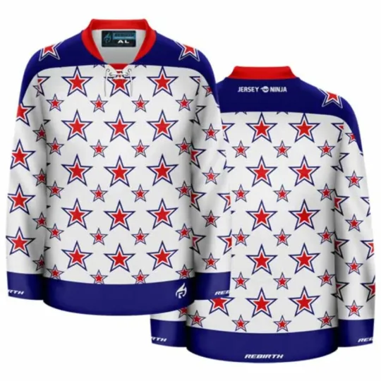 Discover 4th of July Stars Ugly Sweater Holiday Hockey Jersey