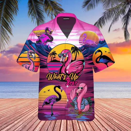 Discover Retro Tropical Flamingo Hawaiian Shirt For Men Women Adult Wt1410
