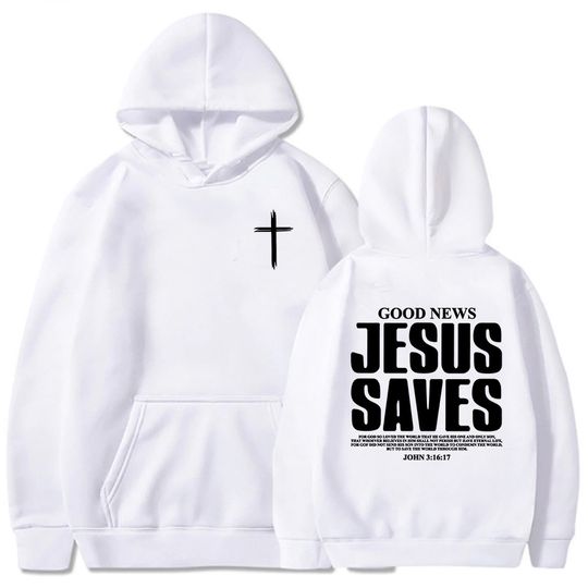 Discover Jesus Saves John 3:16:17 Hoodies