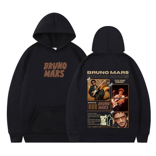 Singer Bruno Mars New Album Tour 2026 Graphics Hoodie