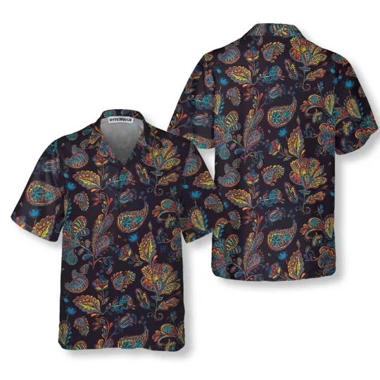 Paisley Watercolor Floral Pattern Hawaiian Shirt Paisley Shirt For Men