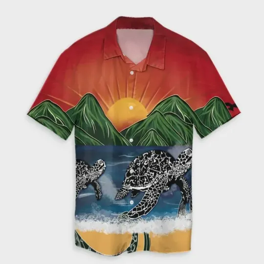 Discover Sunset Ocean Unisex Adult, Tropical Hawaiian Shirt, Aloha Party