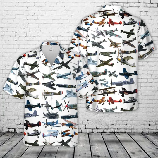Discover Aircraft Planes Hawaiian Shirt