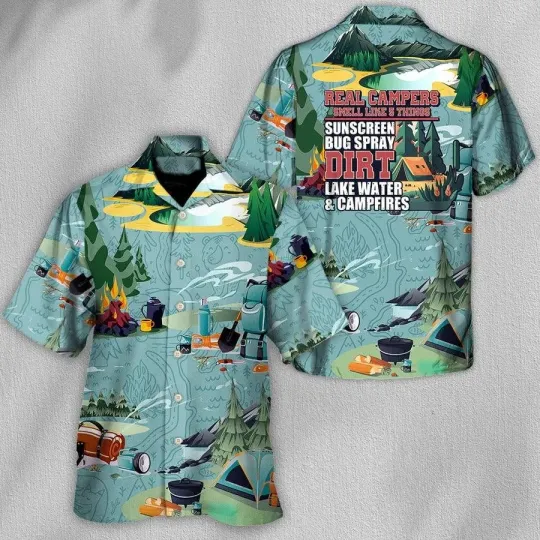 Discover Camping Hawaiian Shirt Camping Real Campers Hawaii Shirt For Summer Camping Aloh