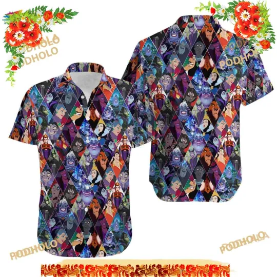 Discover Villains Aloha Summer Trip Family Outfits Disney Hawaiian Shirt