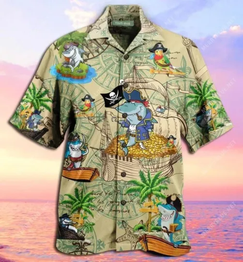 Discover Amazing Pirate Shark Hawaiian Shirt