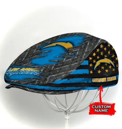 Discover Los Ange*les Team Charger*s Jeff Cap Newsboy Cap Flat Golf Driving Hat for Men