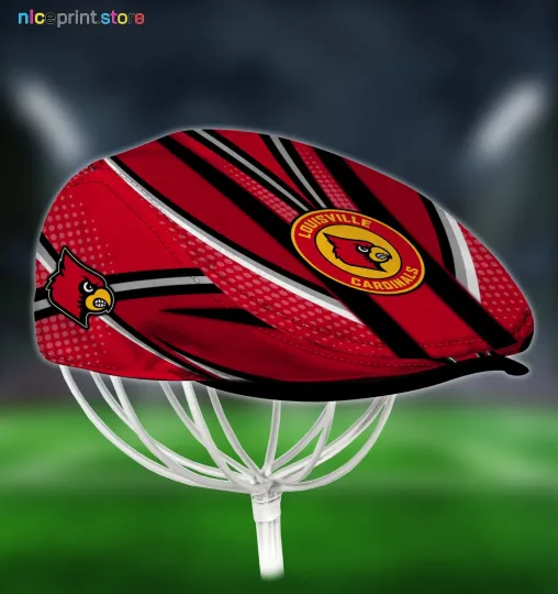 Discover Louisville Team Cardinal*s Jeff Cap Newsboy Cap Flat Golf Driving Hat for Men