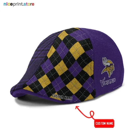Discover Minnesota Team Vikings Ivy Cap Vikings Newsboy Cap football Golf Cap football Flat Cap